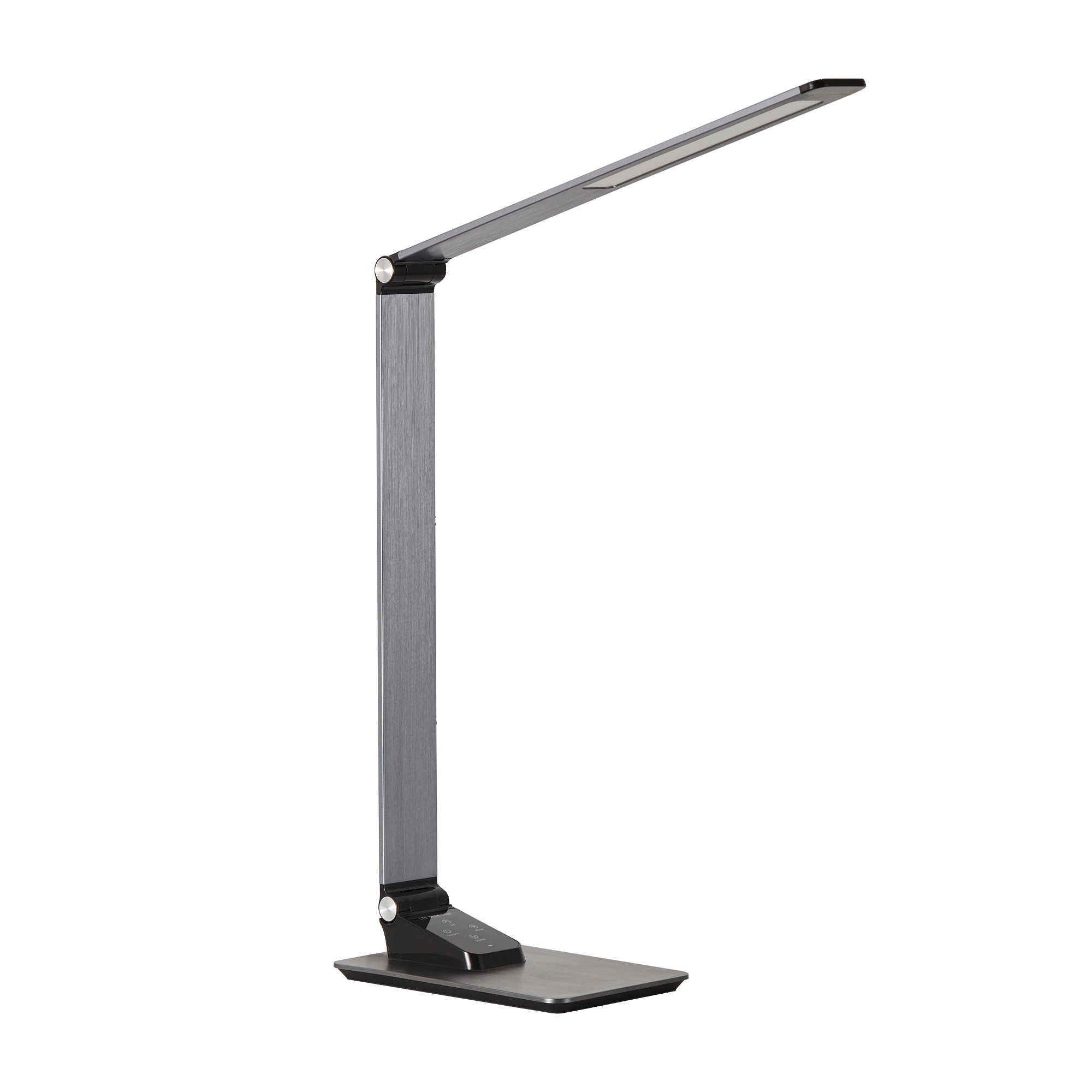 A modern, adjustable LED desk lamp with a sleek metallic finish, perfect for offices and study spaces.