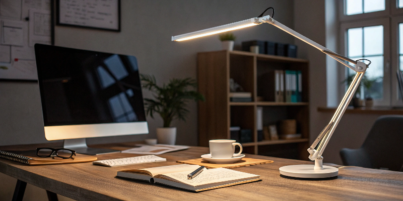 foldable LED desk lamp, perfect for reading and working at night