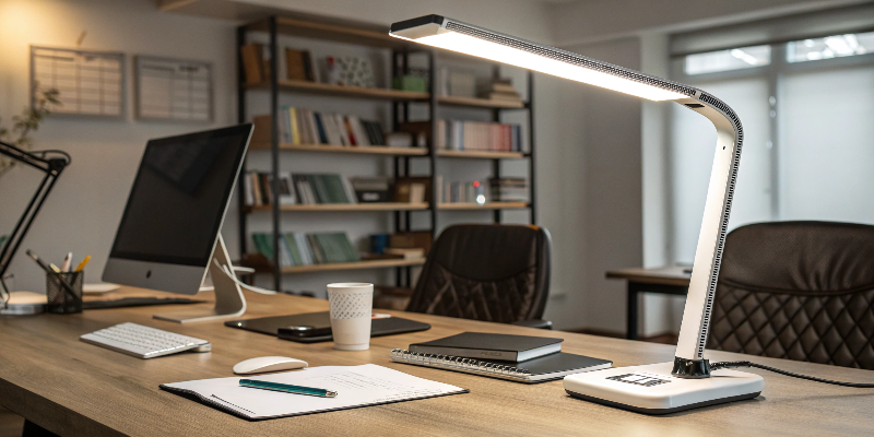 professional LED desk lamp with a modern design on an executive desk