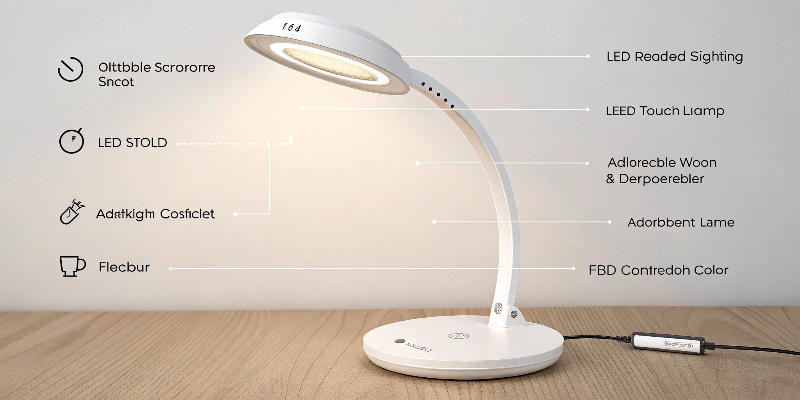 Compact white LED desk lamp with adjustable arm, great for home and office use