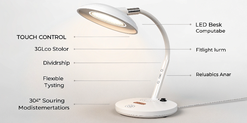 LED desk lamp with soft light, ideal for reading and comfortable work environments