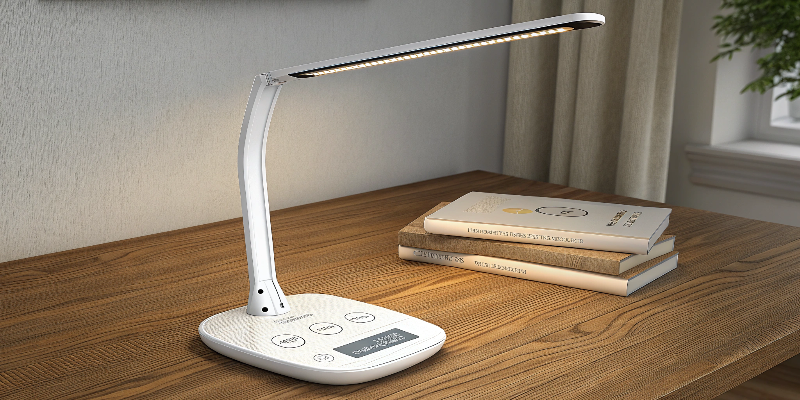 Elegant LED desk lamp with touch controls and a flexible neck for easy adjustments