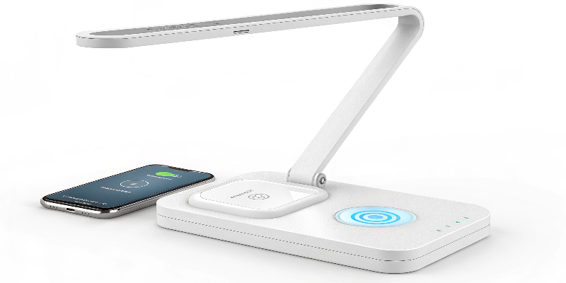 Innovative LED desk lamp with foldable design and charging capabilities