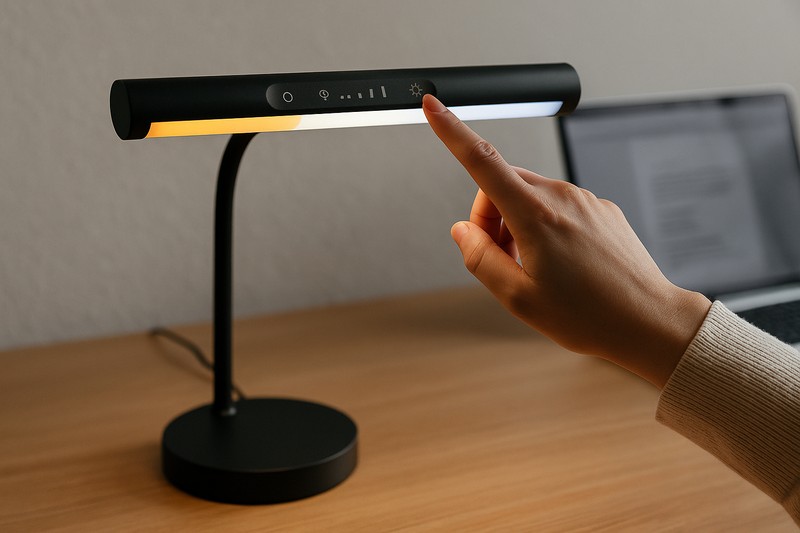 Color temperature slider on lamp