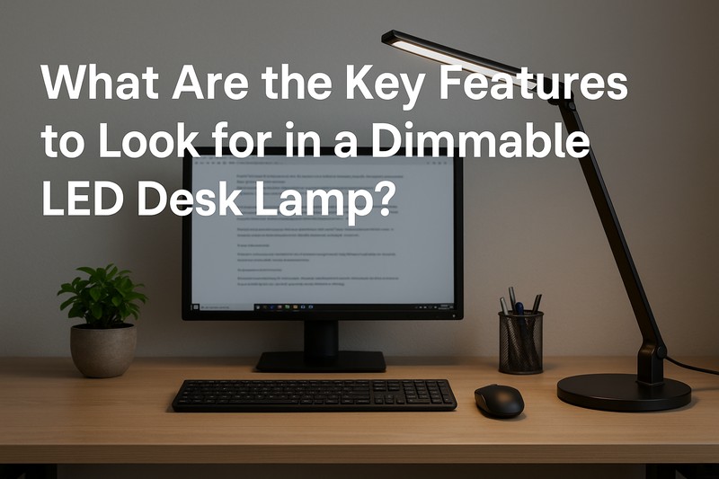 Adjustable LED lamp on modern desk