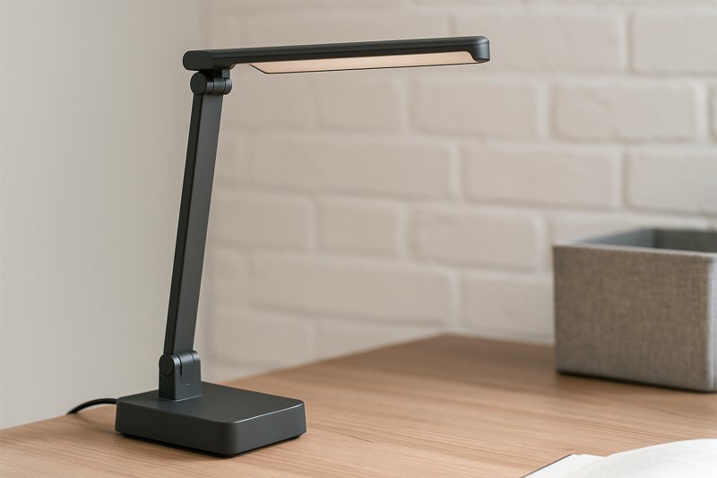 A durable LED desk lamp with a sturdy base, suitable for student life