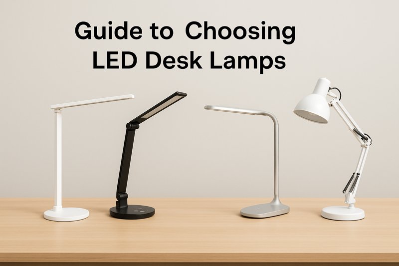 Various LED desk lamps showcasing different designs and features