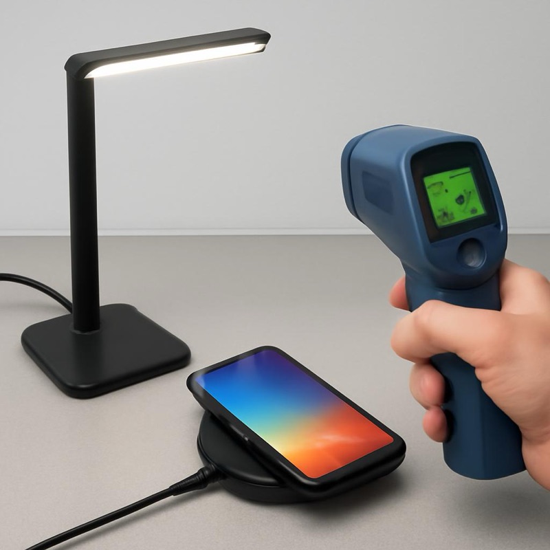 Power and wireless charging defects in cheap LED desk lamps