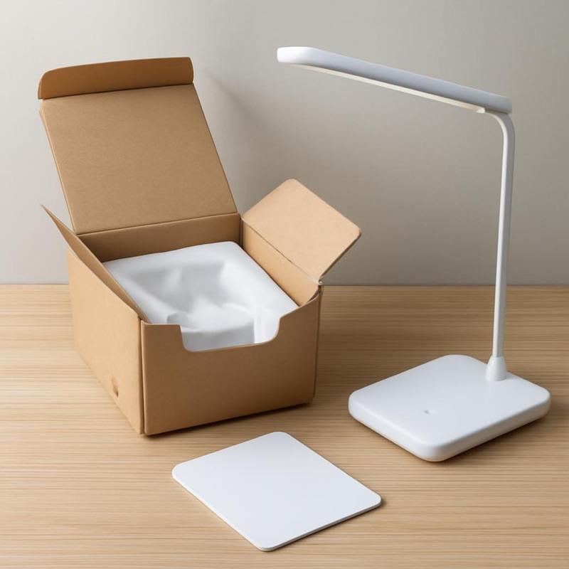 Packaging and documentation inspection for LED desk lamp shipments