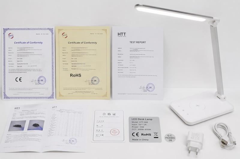 Compliance document review for LED desk lamp sourcing