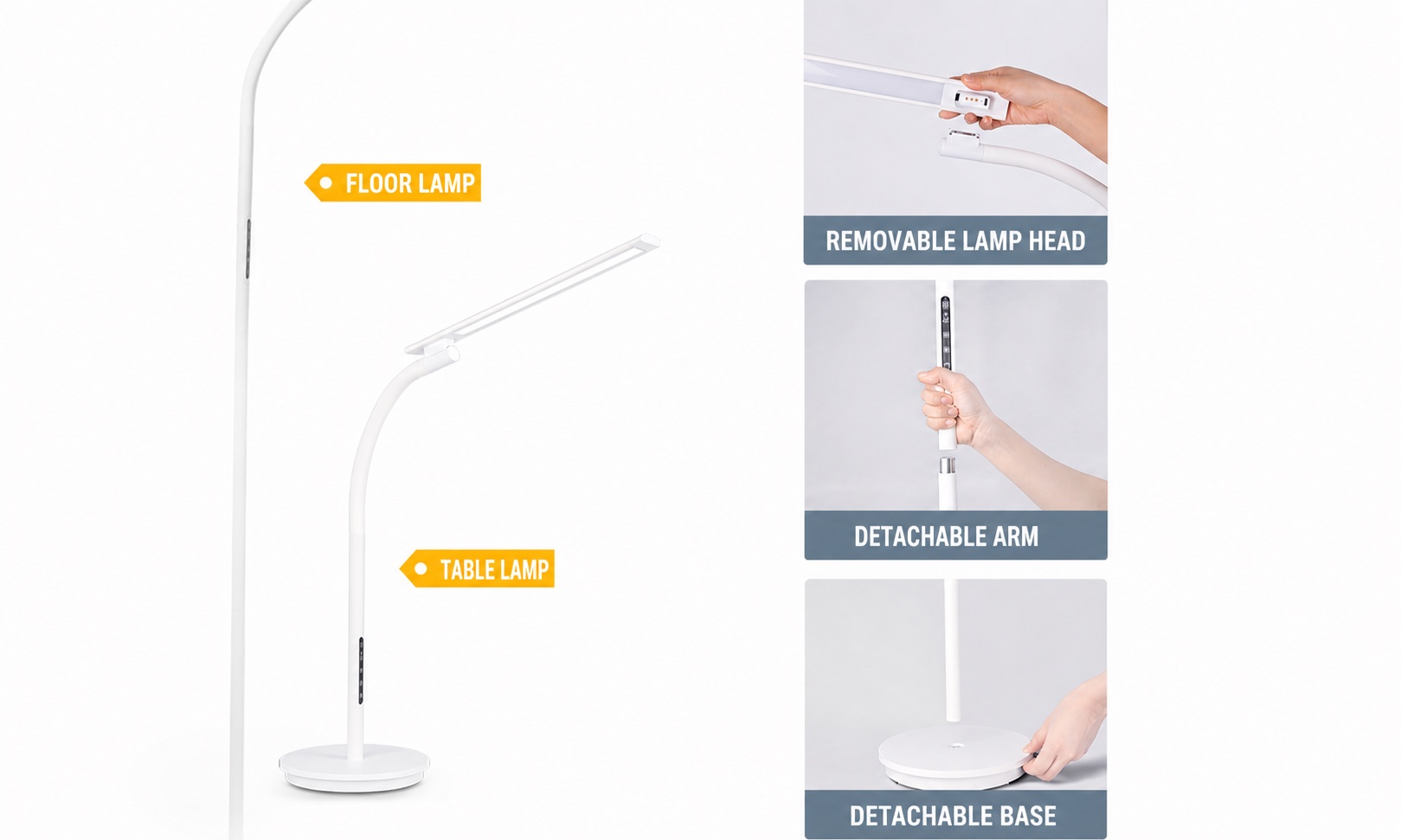 RY139-F detachable floor lamp and table lamp configurations