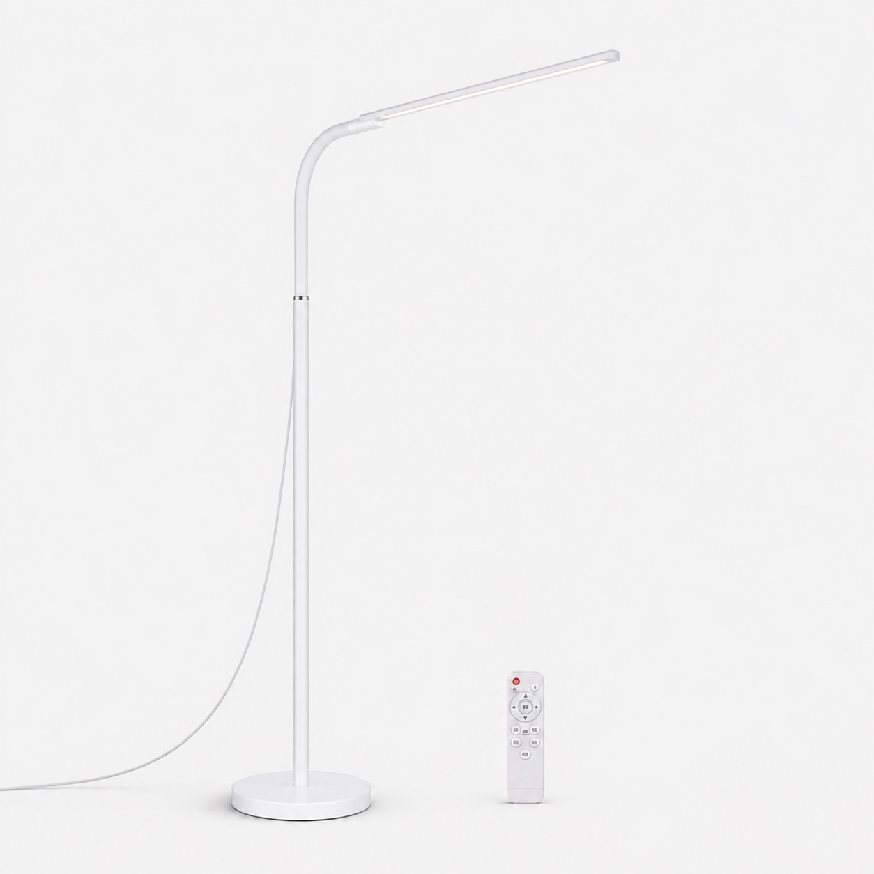 White RY139-F slim remote-control LED floor lamp