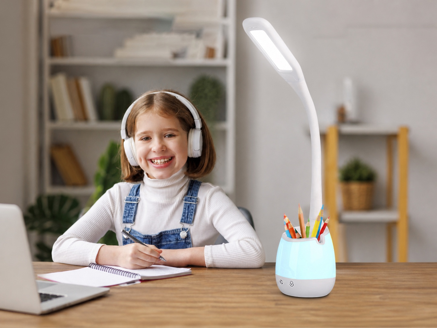 RY22 pen-holder study lamp used at a child's desk
