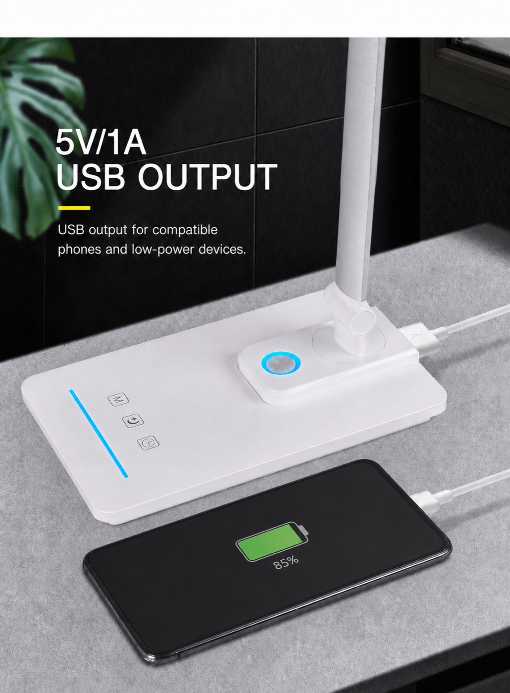 RY223-U 5V 1A USB output charging a compatible phone