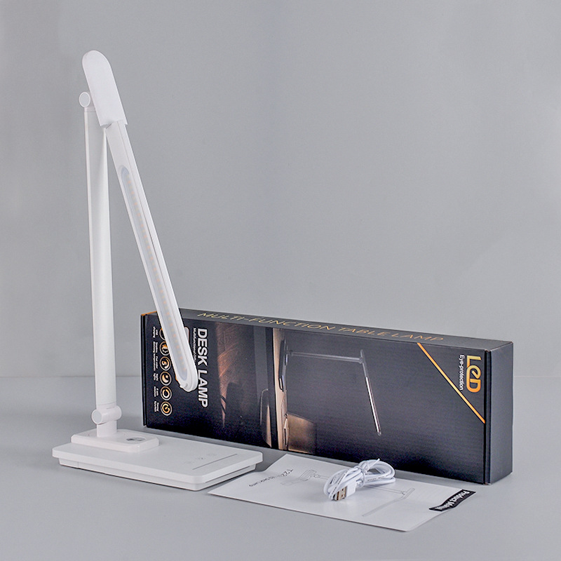 RY223-U white desk lamp with cable, manual, and retail color box