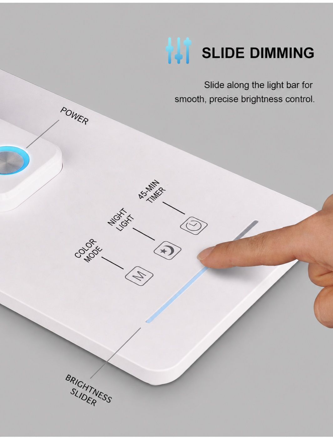 RY223-U slide dimming control panel with English labels