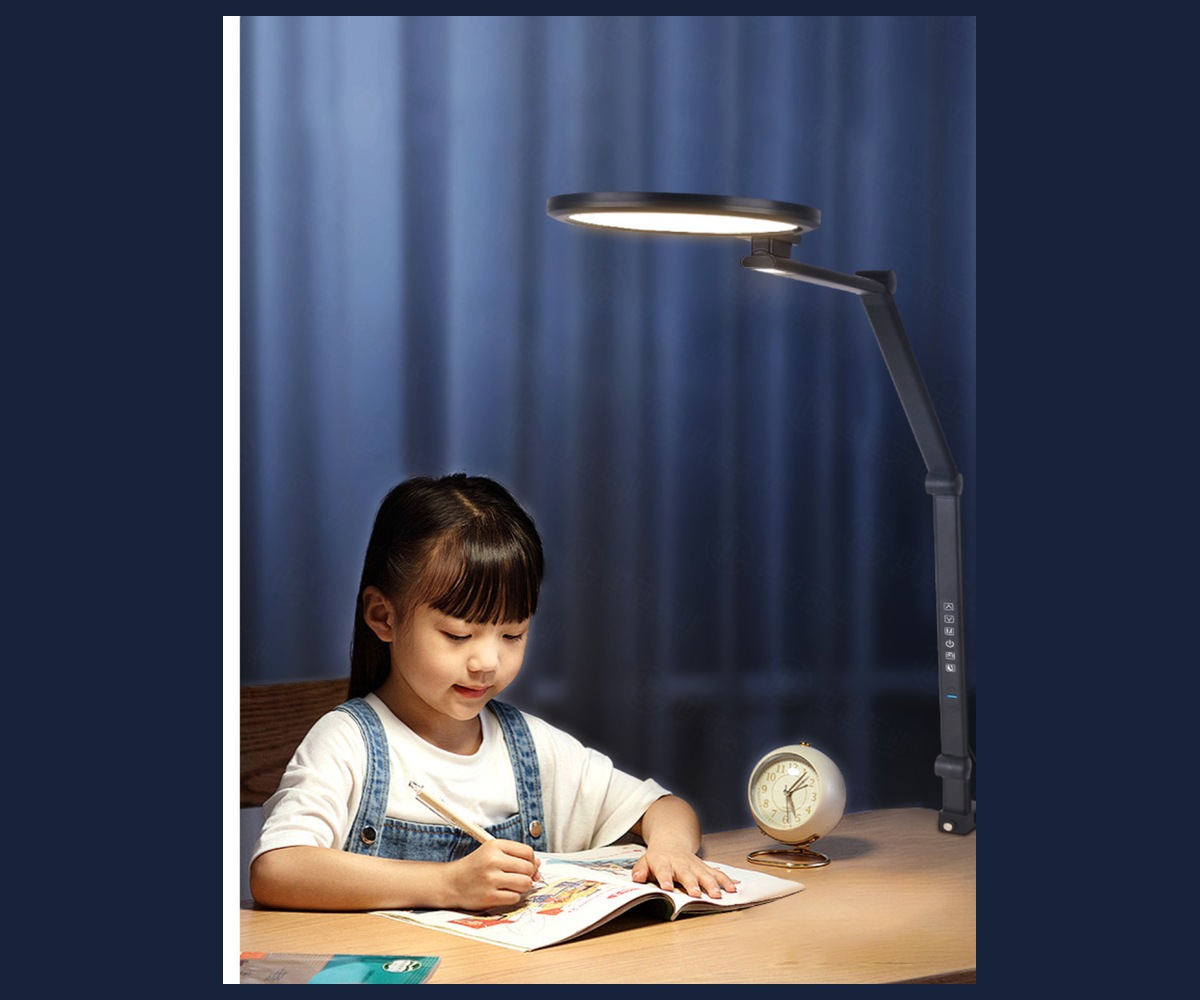 Complete RY229-B clamp lamp in a child study scene