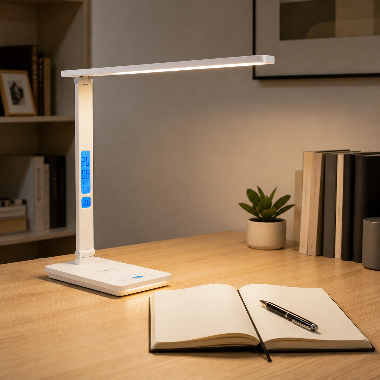 RY2309 desk lamp lighting a home office notebook