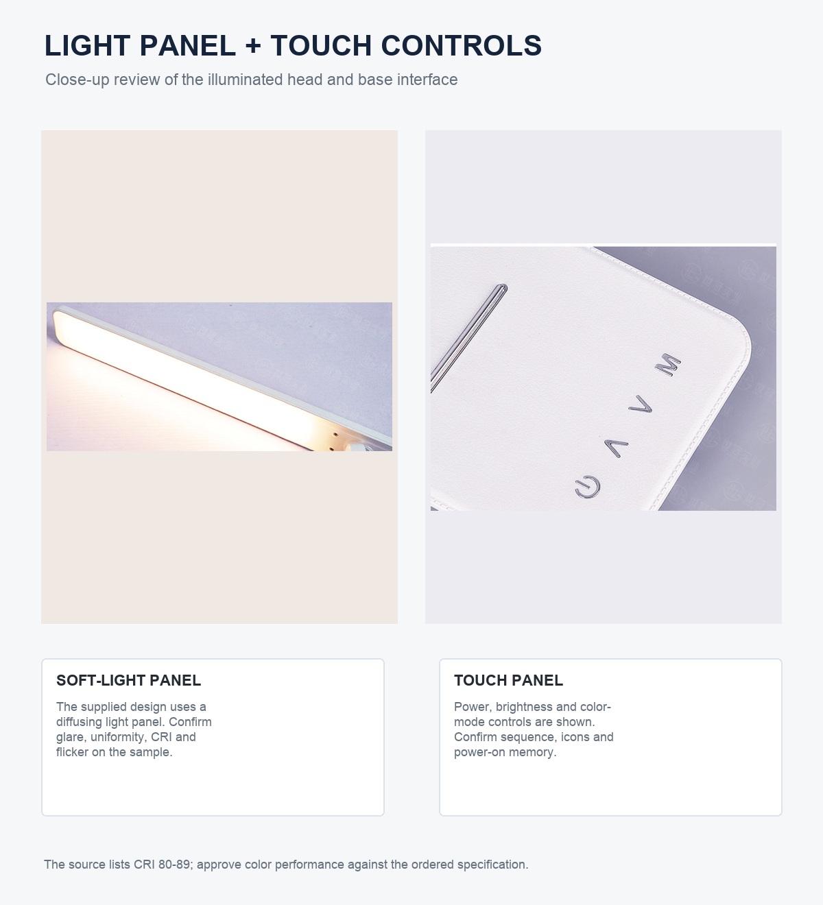 RY26-A light panel and touch controls