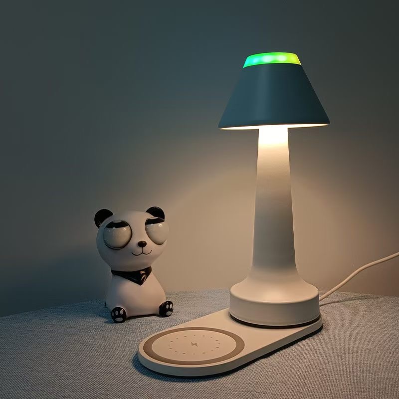 RY31 table lamp with green ambient top light and wireless charging base